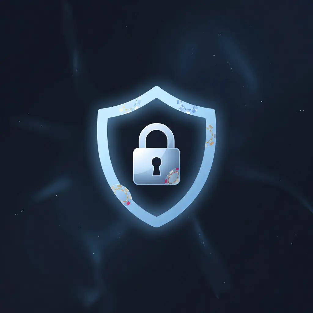 Bezpečnost a licence online kasina – digitální ochrana Digitální symbol zámku a štítu symbolizující bezpečnost licencovaného online kasina v České republice