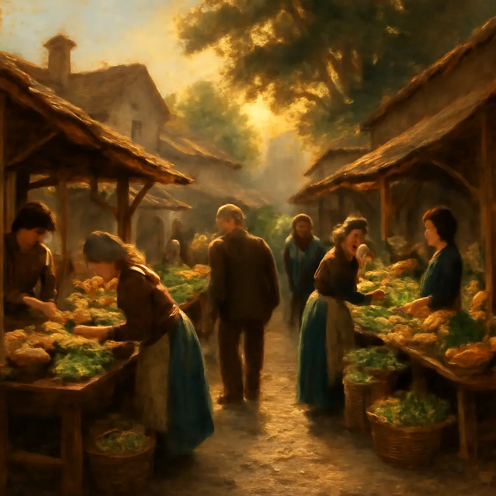 Prodejní stánek na venkovském trhu