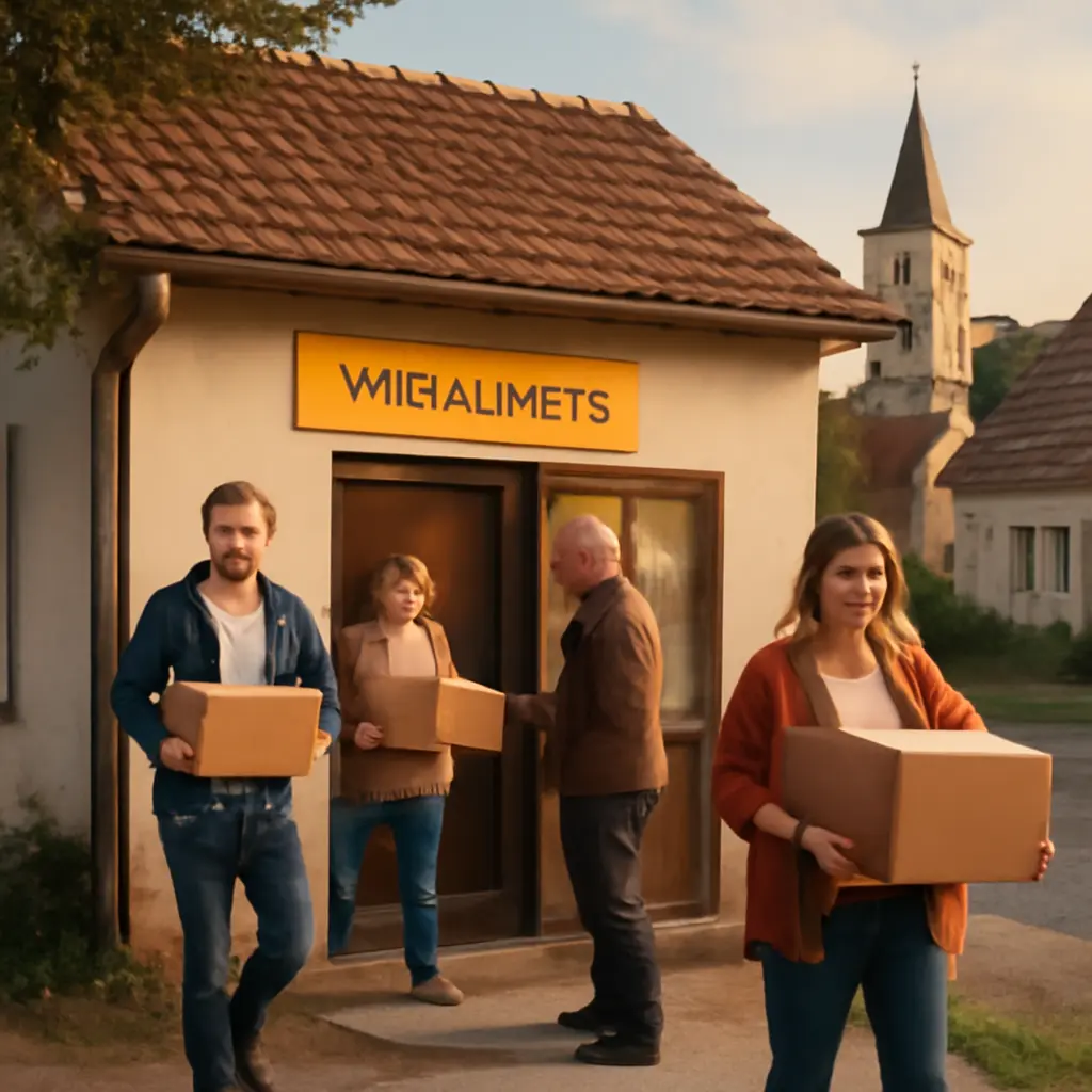 Výdejní místo pro balíky v malém českém městečku